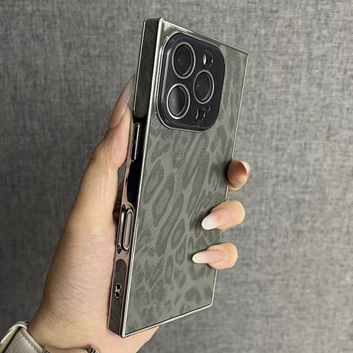 Leopard Pattern Matte Armour Case for iPhone 13-17 Air Pro Max Lens Cover