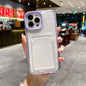 Transparent Card Holder Shockproof Soft Case for iPhone 12-16 Pro Max