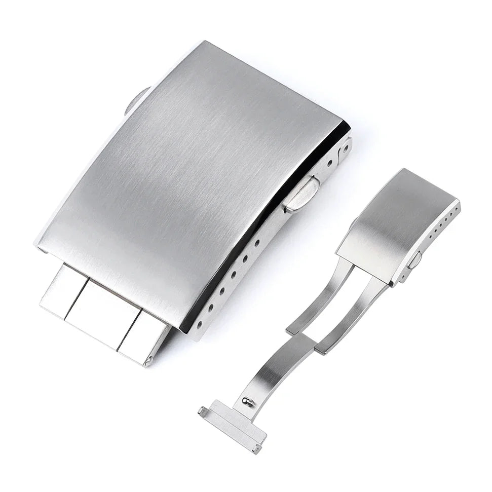 Stainless Steel Deployment Clasp for Seiko Watch Band 18mm 20mm 22mm Silver
