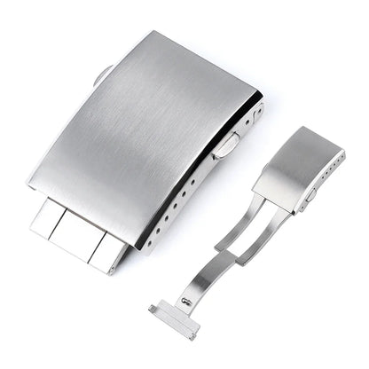 Stainless Steel Deployment Clasp for Seiko Watch Band 18mm 20mm 22mm Silver