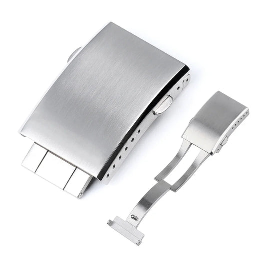 Stainless Steel Deployment Clasp for Seiko Watch Band 18mm 20mm 22mm Silver
