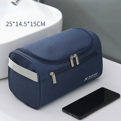 Leather Toiletry Bag Men Women Dopp Travel Hanging Large Cosmetic Wash Bags