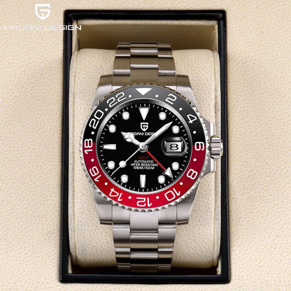 PAGANI Design PD-1662 Men’s Automatic Watch Stainless Steel Ceramic Bezel Waterproof