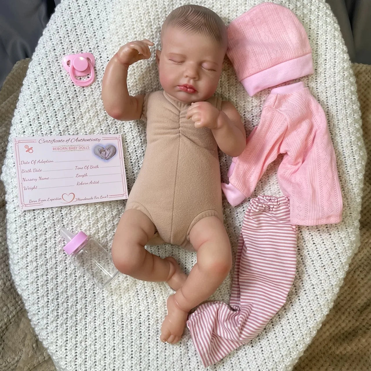 20" Reborn Baby Doll LouLou 3D Painted Lifelike Vinyl Newborn Girl Gift Toy