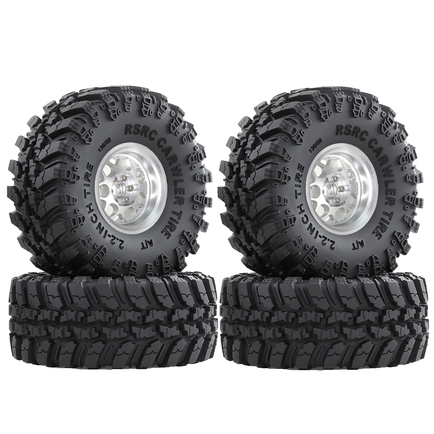 4PCS Beadlock RC Wheel Rims 2.2" for 1/10 Crawler SCX10 TRX4 TRX6