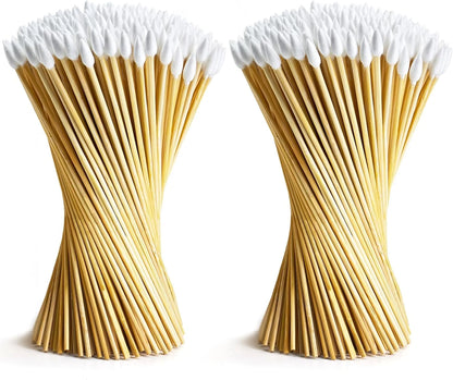300PCS Cotton Swabs Pointed Tip Wooden Handle Precision Buds
