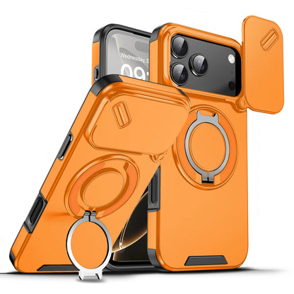 iPhone 11-17 Air Pro Max MagSafe Ring Stand Case Slide Camera Cover