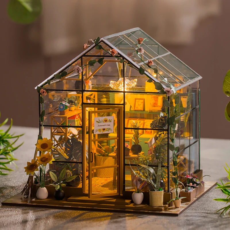 Wooden DIY Mini Dollhouse 3D Puzzle Room Kit with Furniture Birthday Gift - EXPROTAS