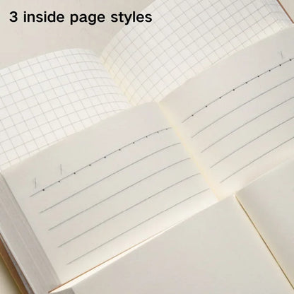 A6 Pocket Notebook 256 Pages Lined Notepad Journal Kraft Paper Cover