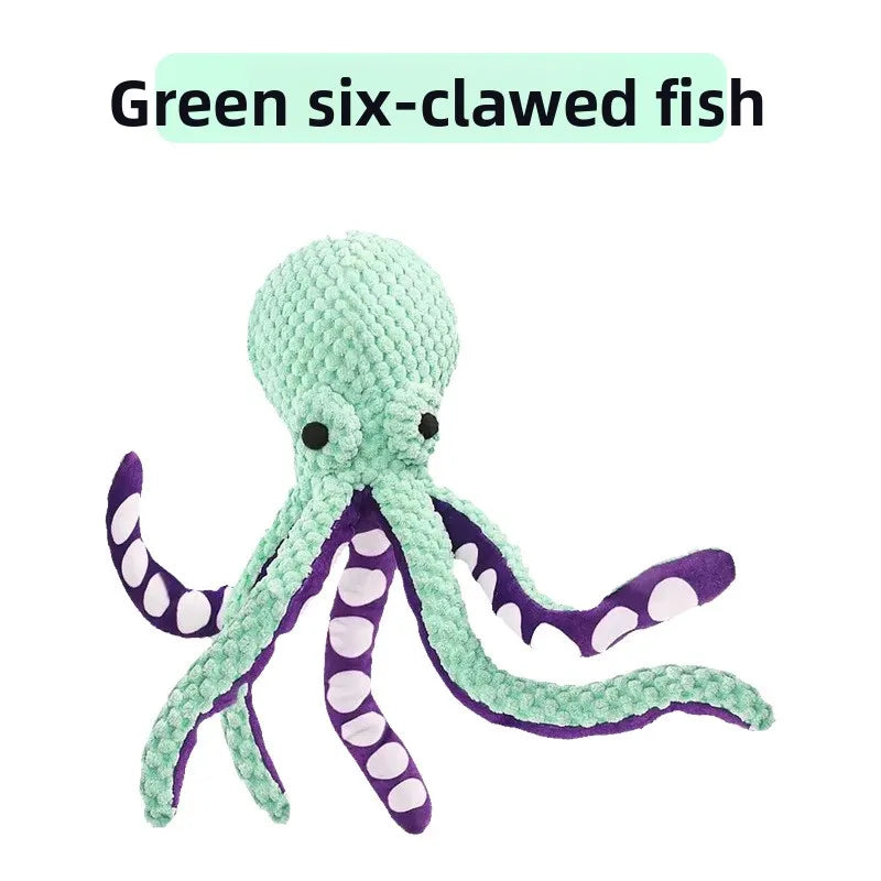 Octopus Plush Dog Toy Interactive Squeaky Chew Soft Pet for Dogs