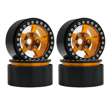 Universal 1/10 RC Crawler 1.9" Beadlock Wheels Aluminum 5-Spoke