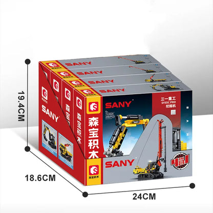 SEMBO 4in1 Rotary Drilling Rig Building Blocks Construction Vehicle Truck Toy Gift