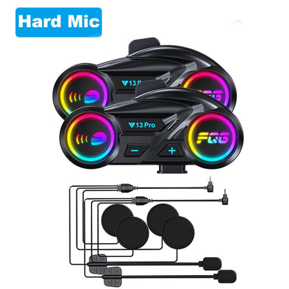 Intercom Y13 Pro Motorcycle Helmet Bluetooth  Headset 500m FM Radio Music Share