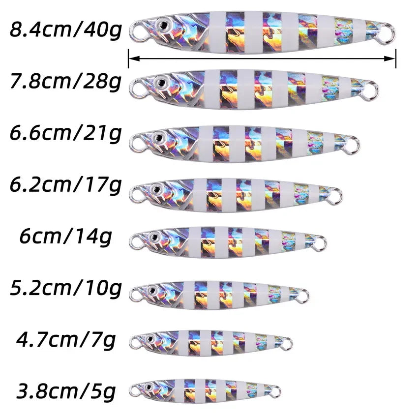 3/5/8pcs Metal Jig Fishing Lure Set 7g-40g Sea Shore Casting Saltwater