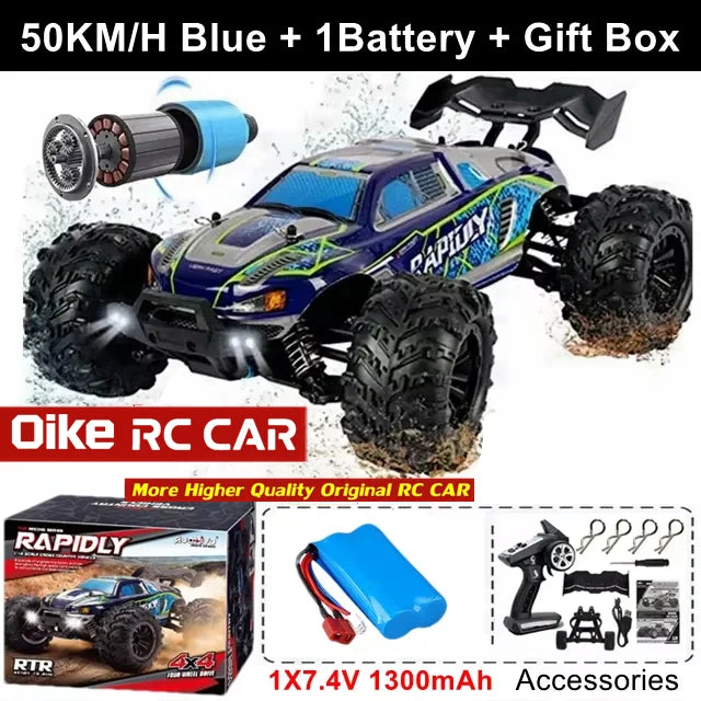 EXPROTAS 4WD Off Road Remote Control RC Car 80KM/H Brushless 1:16 Scale