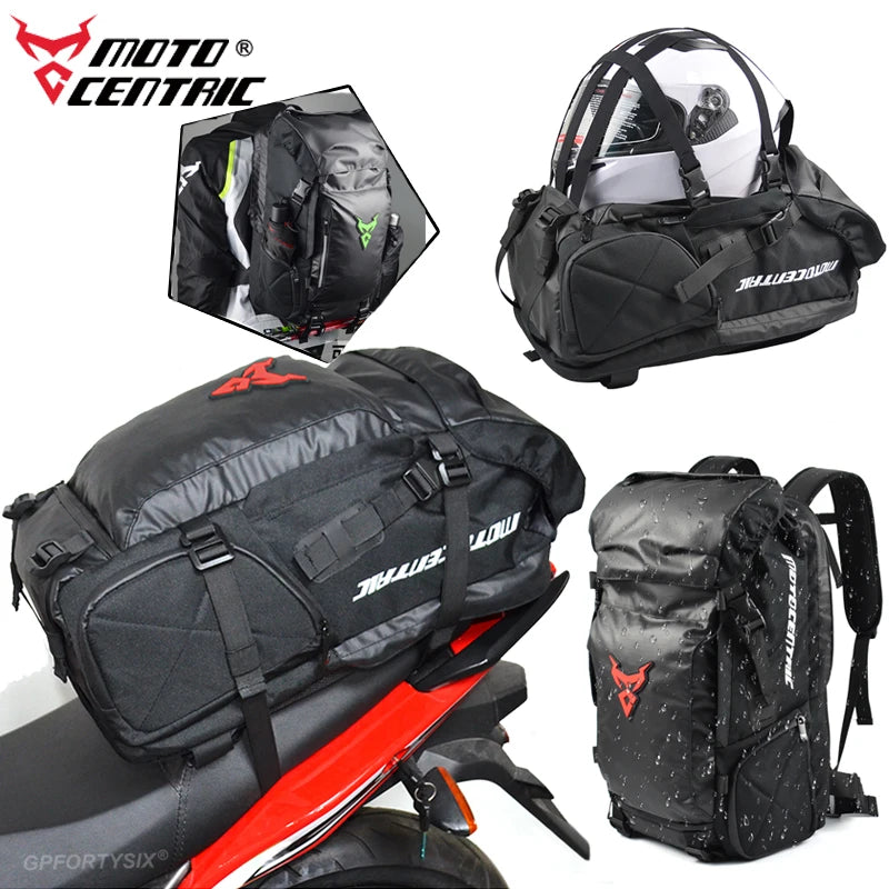 Motocentric Motorcycle Rear Seat Bag Multifunction Waterproof Motorcycle Helmet Backpack Big Capacity Motocross Tail Bag Luggage-EXPROTAS