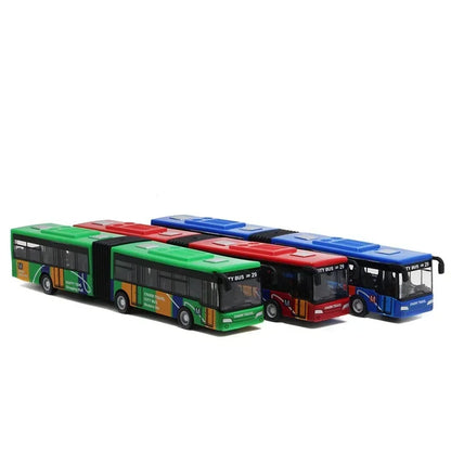 Pull Back Alloy City Bus Model Diecast Double Decker Toy 1:64 Scale