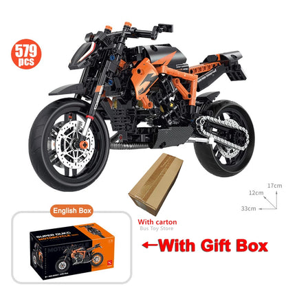 Technical Motorcycle Building Blocks Harley-Style Motorbike Racer Model Toy Gift