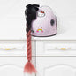 Motorcycle Helmet Braids Wig for Women Ponytail Hair Curly Pigtail Decor