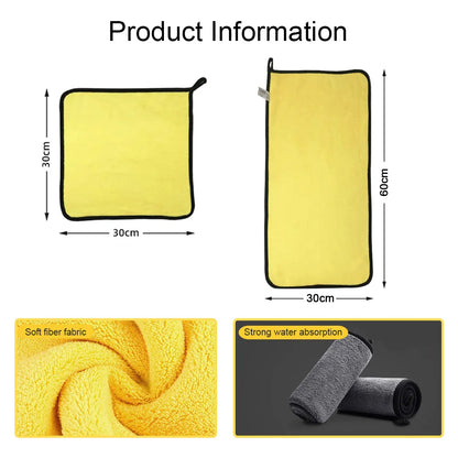 Car Wash Microfiber Towel 30x30/60CM Cleaning Drying Cloth Detailing Care