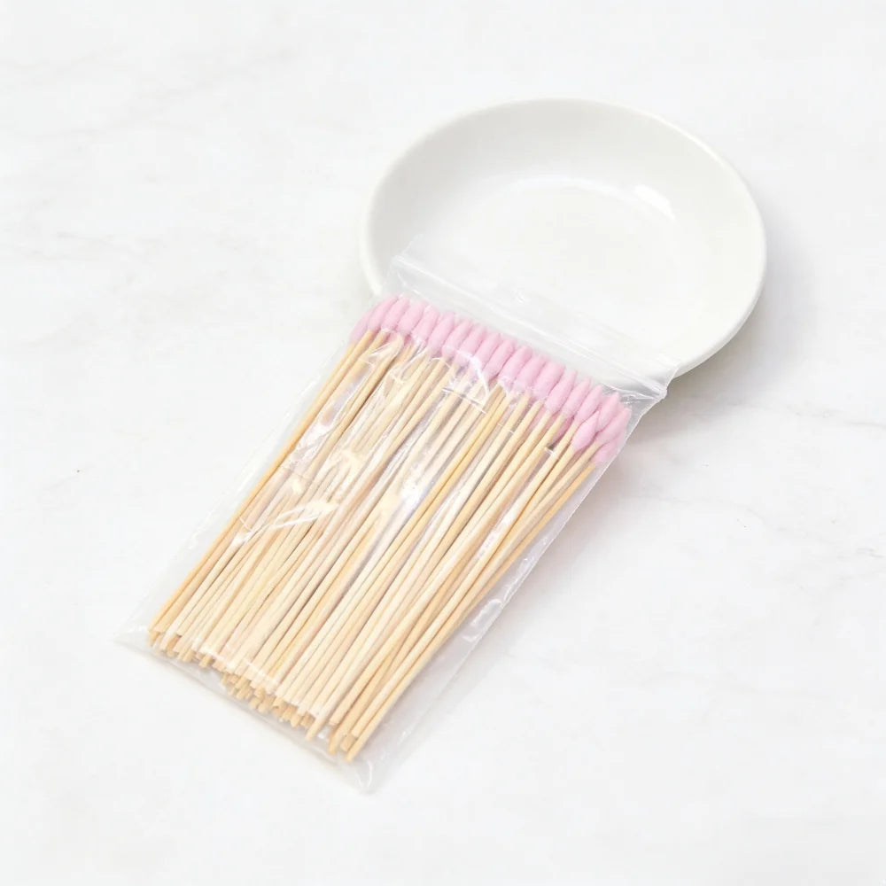 300PCS Cotton Swabs Pointed Tip Wooden Handle Precision Buds