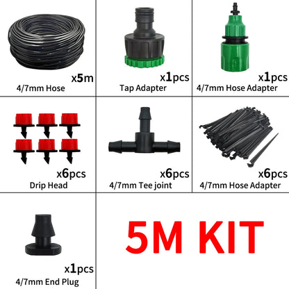 20M Garden Watering Hose Drip Irrigation System Automatic Adjustable Drippers