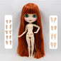 ICY DBS Blythe Doll 1/6 BJD OB24 Joint Body 30cm Red Brown Hair White Skin Toy