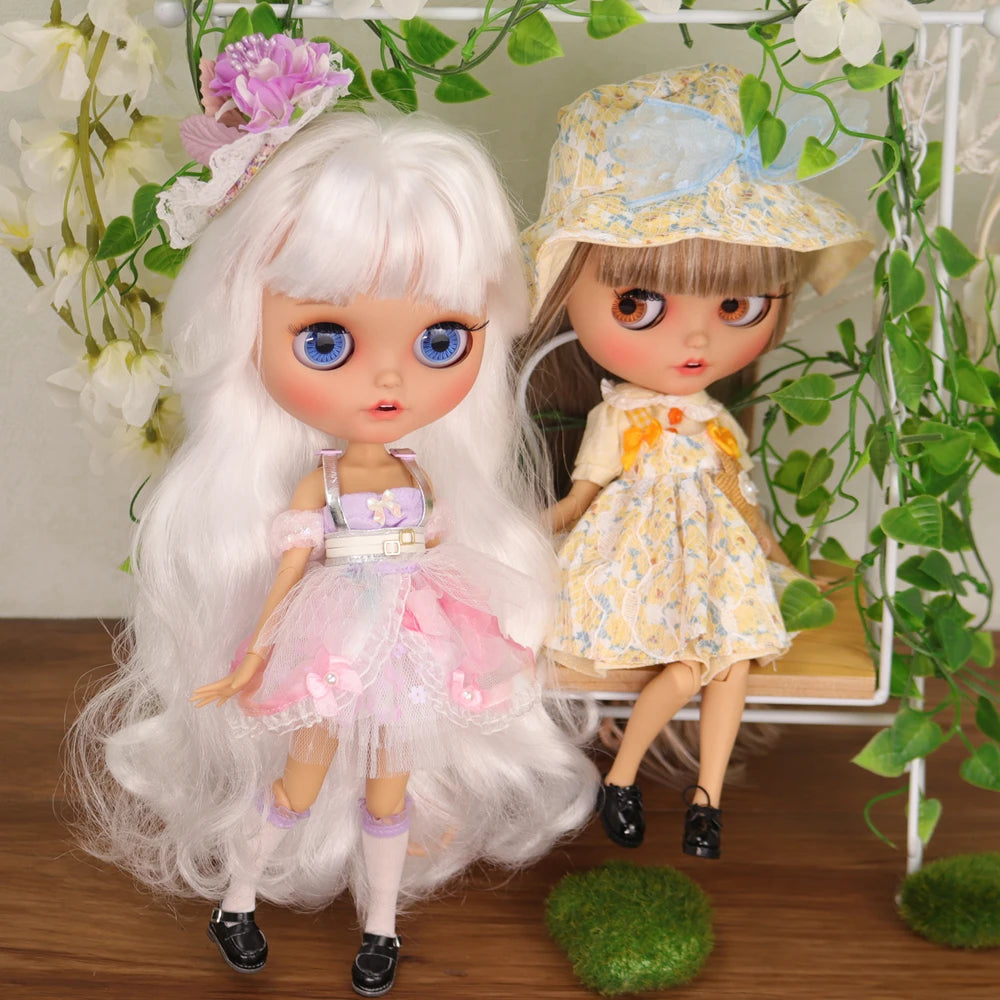 ICY DBS Blythe Doll Pouting Mouth Tan Skin Matte Face 1/6 BJD Joint Body