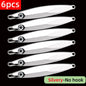 6pcs Long Casting Metal Jig, Sea Fishing Lure, Electroplated Hard Bait, Fishing Accessories Jigging Lure For Saltwater 10g-80g