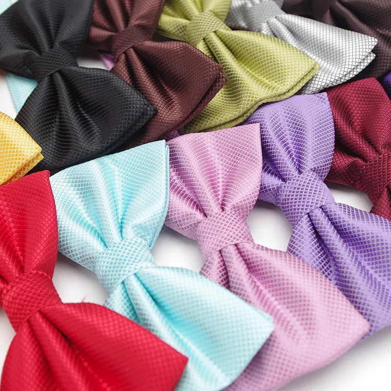 Bow Tie Solid Color Adjustable Wedding Party Ties for Men Women