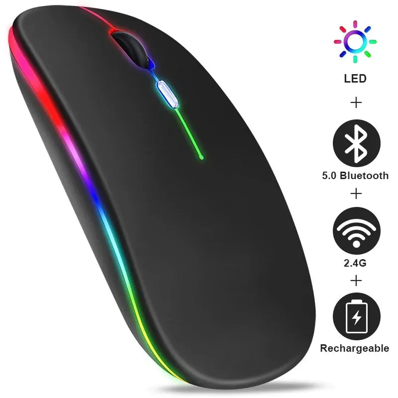 RGB Wireless Bluetooth Mouse 3600DPI LED Rechargeable for PC Laptop Gamer