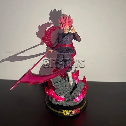 28CM Dragon Ball Z Zamasu Figure Black Goku PVC Action Figures GK Statue with Light Base Collection Model Toys for Children Gift-EXPROTAS