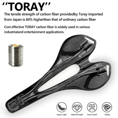 KOCEVLO Carbon Saddle T800 Carbonfiber+Leather Fiber Ultralight Road Bicycle MTB Bike Saddle Seat-EXPROTAS