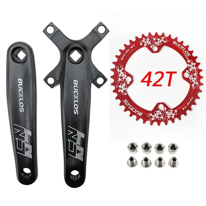 MTB Bike Crankset 170mm Narrow Wide Chainring Bucklos Single Arm