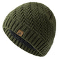 Unisex Peak Label Winter Hat Fur-Lined Knitted Beanie Warm Outdoor Sports Cap - EXPROTAS