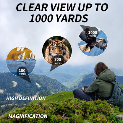 20x50 Binoculars FMC Coated BAK4 Prism IPX4 Waterproof Camping Hunting Hiking