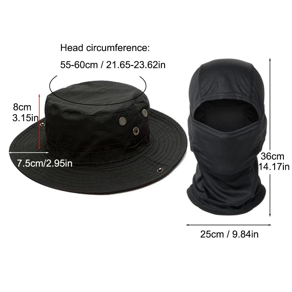 2Pcs Fishing Hat Sun Wide Brim UV Protection Outdoor Cap with Neck Flap