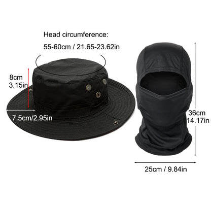 2Pcs Fishing Hat Sun Wide Brim UV Protection Outdoor Cap with Neck Flap