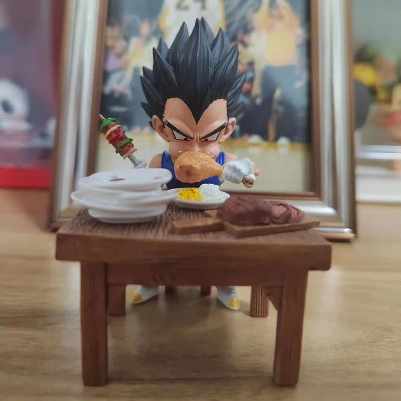 Dragon Ball Z Vegeta Figure Son Goku eating 8cm Pvc Action Figures Collection Model Toys For Children Christmas Gifts-EXPROTAS