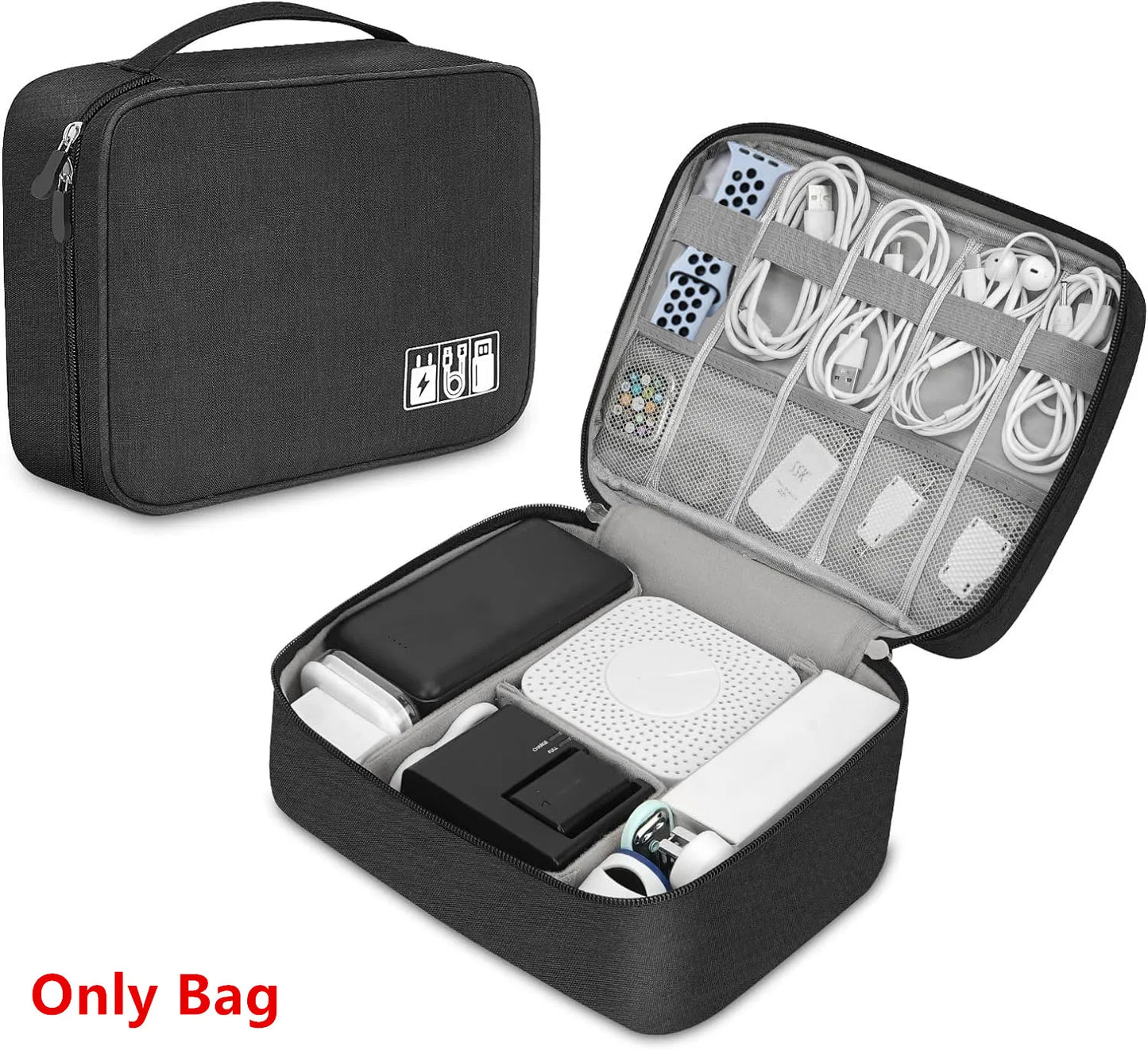 Digital Electronic Organizer Waterproof Portable USB Cable Storage Bag