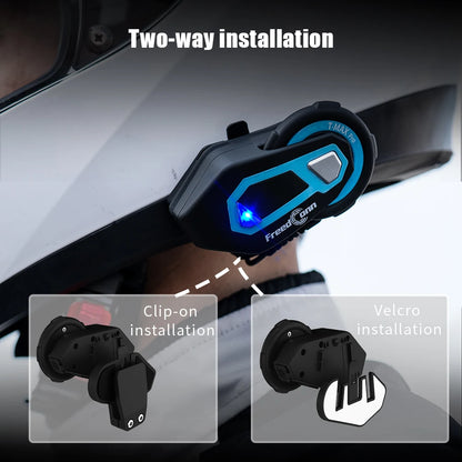 Freedconn T Max Pro Motorcycle Helmet Bluetooth Intercom 1200m 6 Riders FM