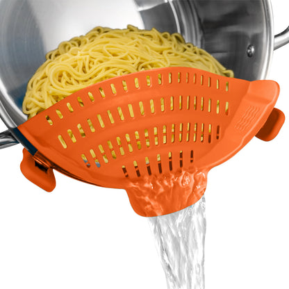 1pc Adjustable Silicone Clip-On Strainer for Pots Pans Bowls Kitchen