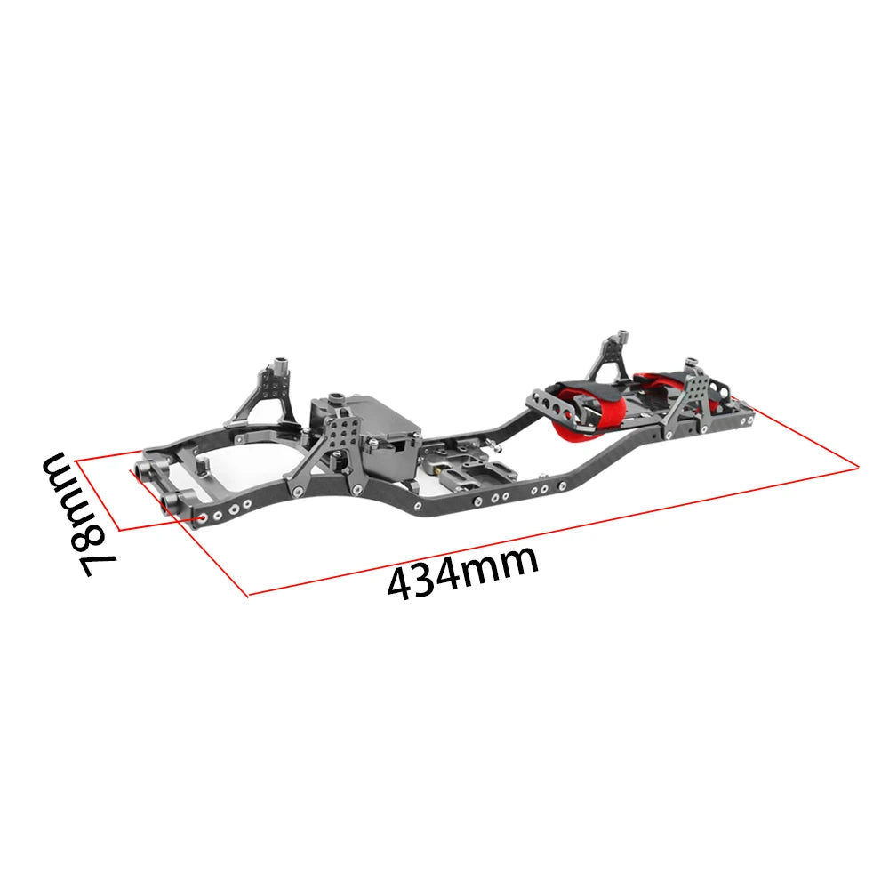 1/10 RC Crawler 4mm Carbon Fiber Chassis Frame CNC Girder Kit for Axial SCX10 II - EXPROTAS