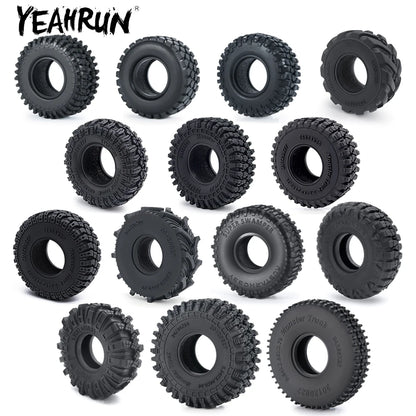 YEAHRUN 4Pcs 1.0inch Soft Rubber Wheel Tires 50/54/58/62/64/65mm for TRX-4M 1/18 Axial SCX24 1/24 RC Crawler Car Upgrade Parts-EXPROTAS