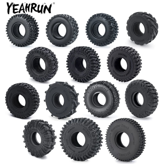 YEAHRUN 4Pcs 1.0inch Soft Rubber Wheel Tires 50/54/58/62/64/65mm for TRX-4M 1/18 Axial SCX24 1/24 RC Crawler Car Upgrade Parts-EXPROTAS