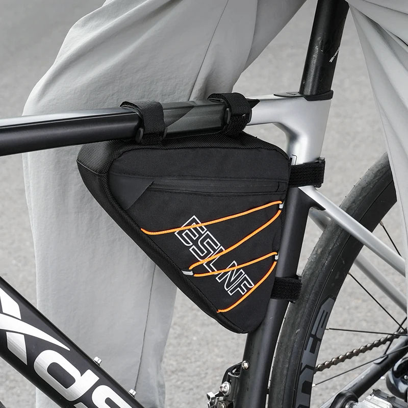 ESLNF Waterproof Bike Triangle Bag with Side Net Reflective Rope for Road MTB
