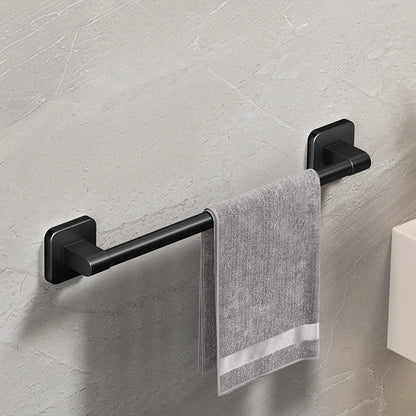 Self-Adhesive Bathroom Towel Rack No-Drill White Black Towel Bar Rail