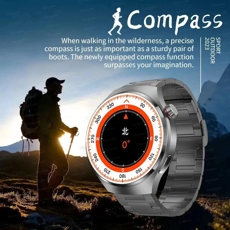 For HUAWEI GT4 Pro GPS NFC Smart Watch Men 360*360 AMOLED Screen Heart rate Bluetooth Call IP68 Waterproof Man Smartwatch 2024-EXPROTAS