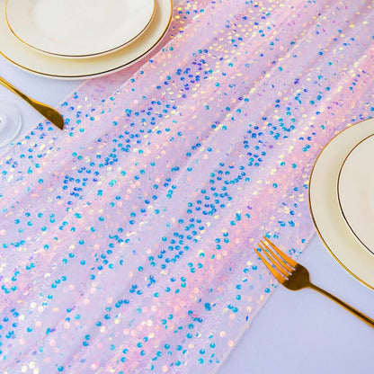 Iridescent Glitter Sequin Table Runner Wedding Baby Shower Party Decor