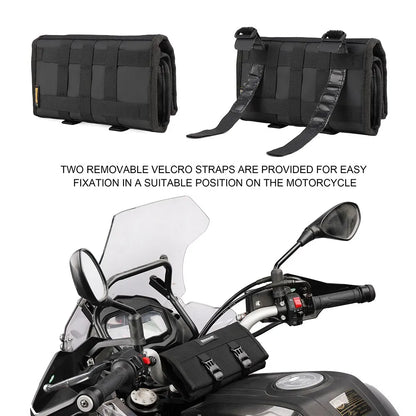 Rhinowalk Motorcycle Tool Roll Bag Portable Motor Saddlebags Side Tool Storage Bag Pouch Outdoor Travel Repair Working Tool-EXPROTAS